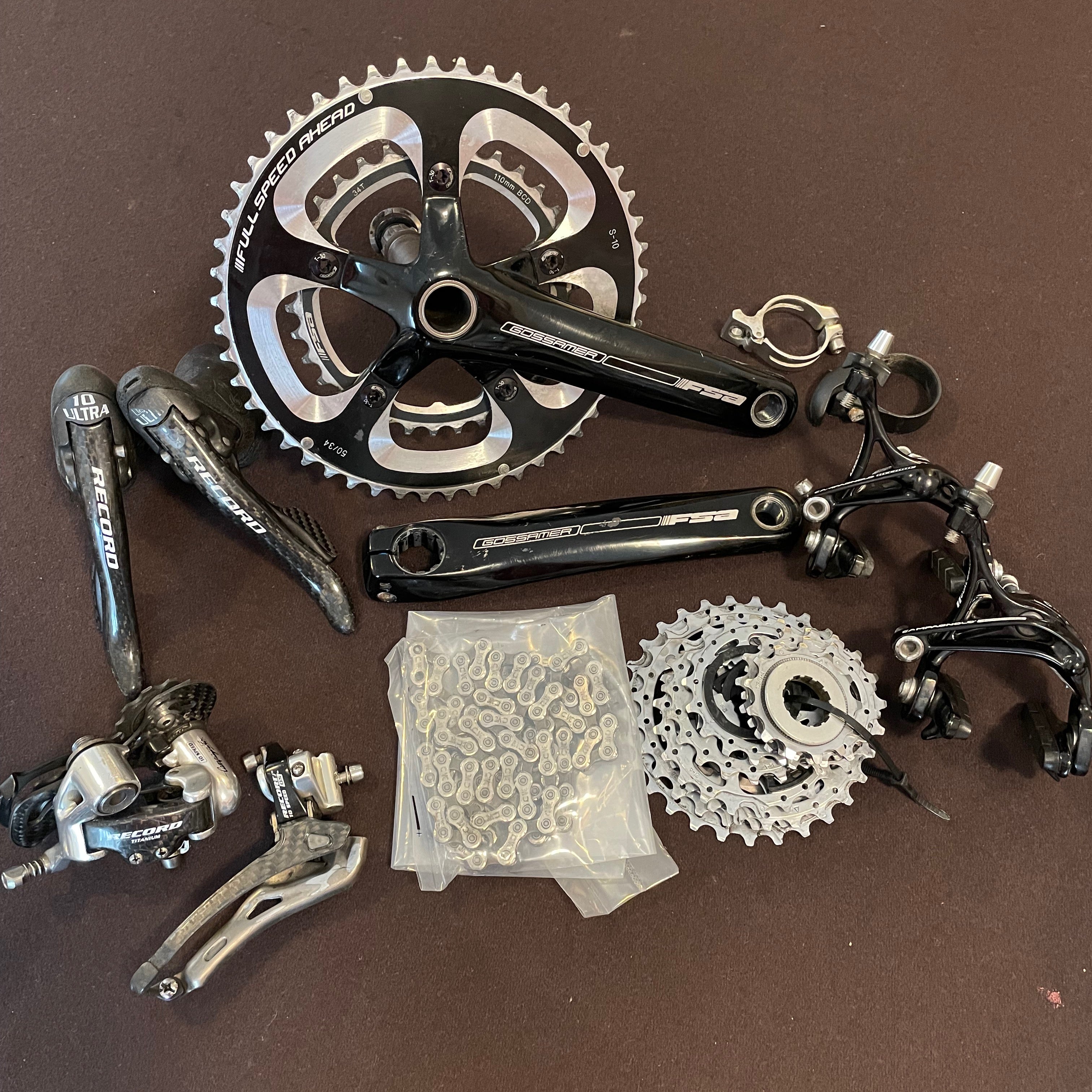 JUEGO DE FRENOS CAMPAGNOLO RECORD D SKELETON MONO PIVOTE NEGRO